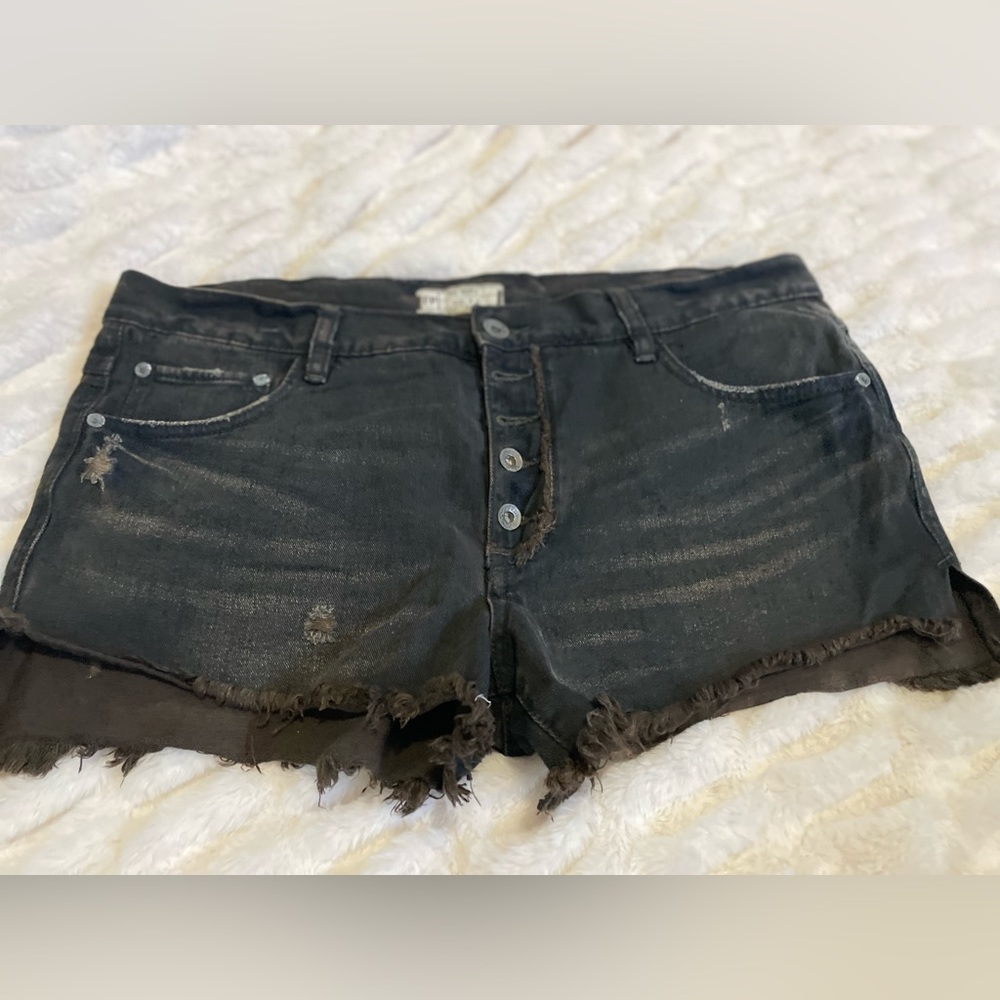 Free People faded denim shorts